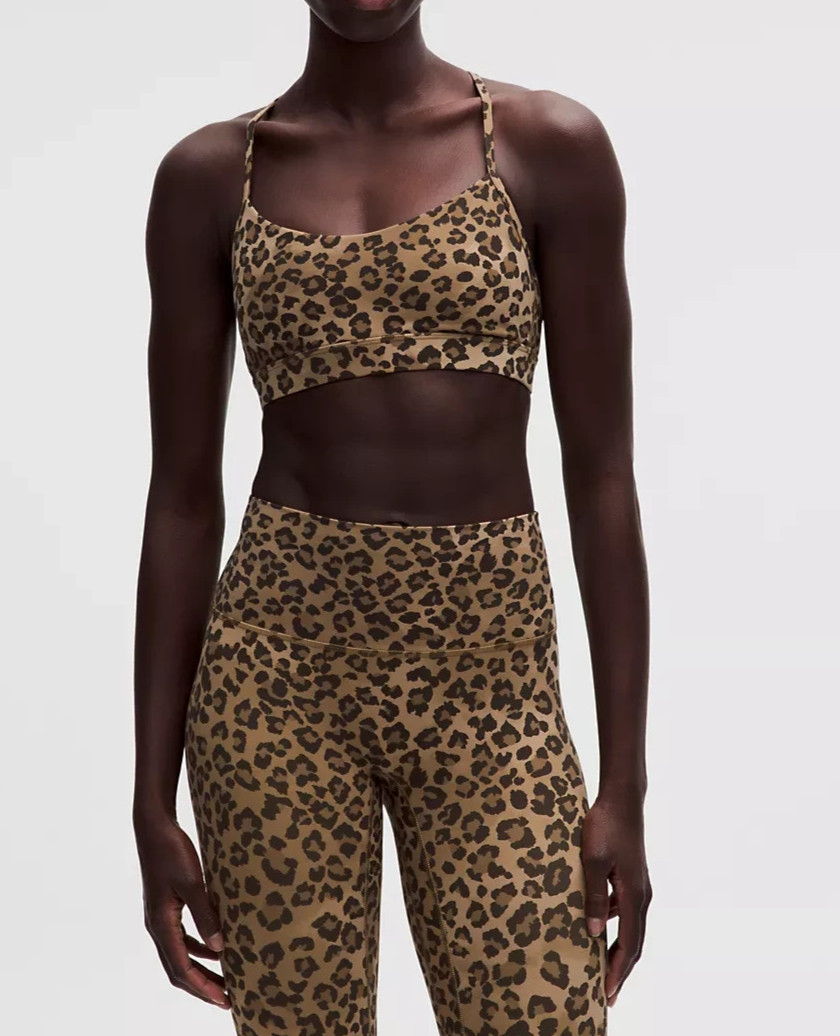 LULULEMON FLOW Y BRA NULU~A-C CUPS~TRUE LEOPARD MULTI~2~4~6~8~10~12~14~NWT