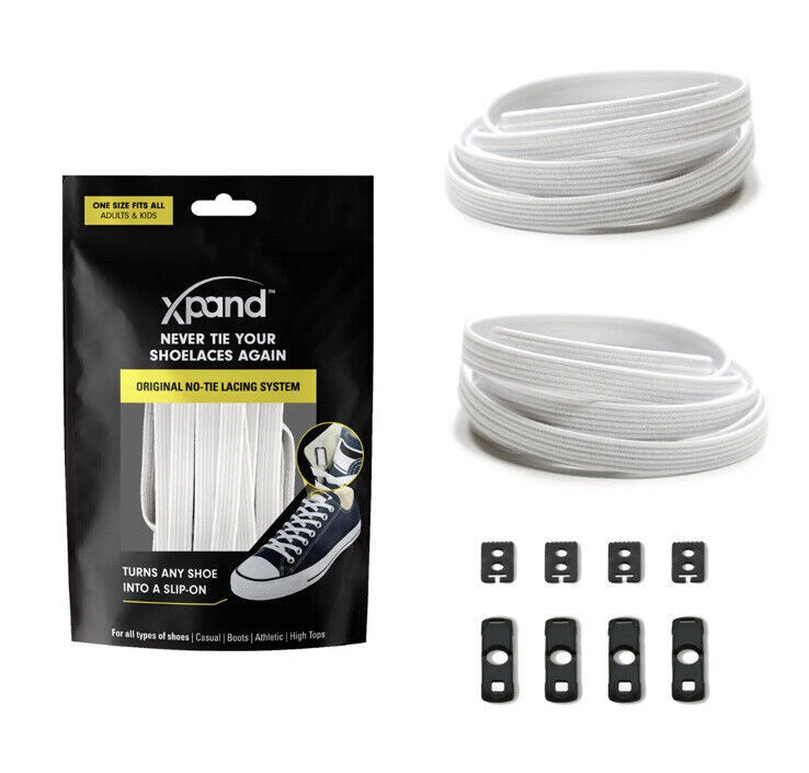 Xpand Laces No Tie Elastic Shoelaces One Size – White