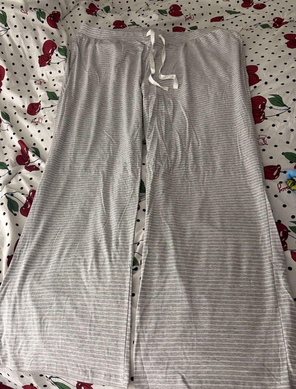 Women’s XXL (Waist 37”-41”) Sonoma Good For Life Modal Gray Stripe Lounge Pants~