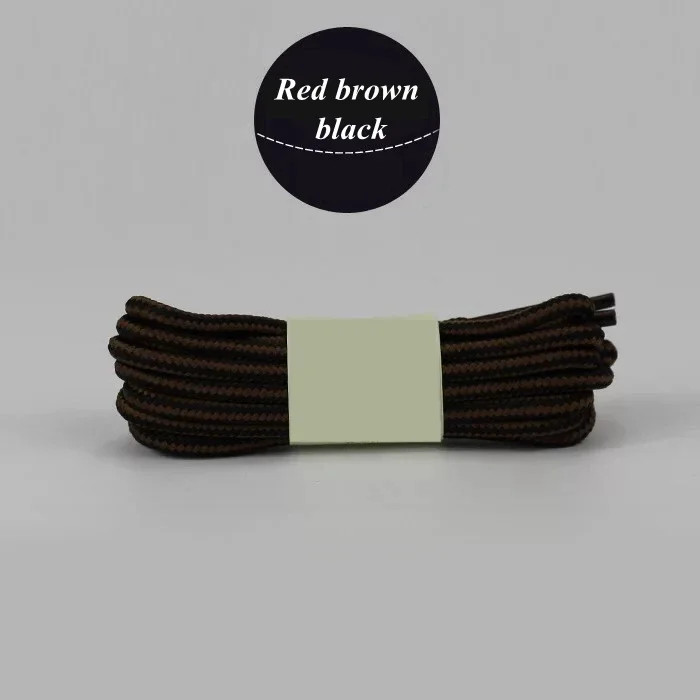 1 Pair Outdoor Boots Shoelaces Striped Double Color round Hiking Walking Sports