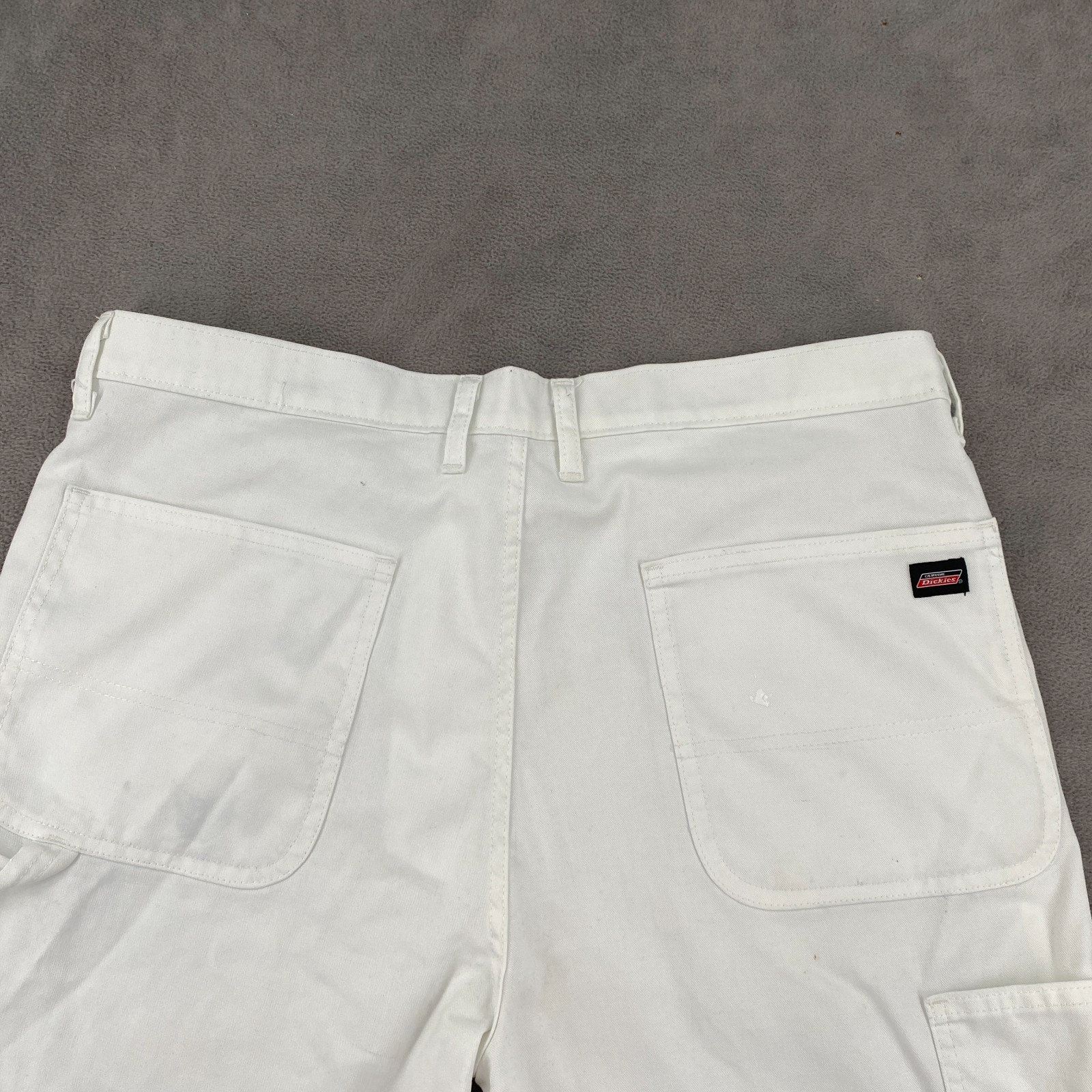 Genuine Dickies Flex Carpenter Shorts Mens 36 White Mid Rise Relaxed Hammer Loop