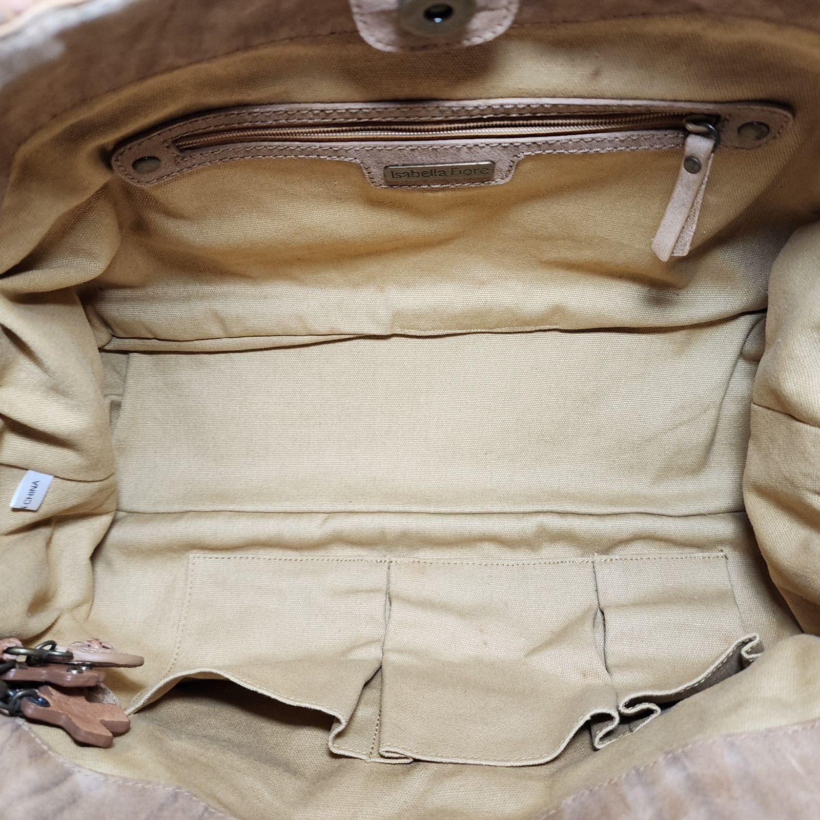 ISABELLA FIORE KISSES AND HUGS EMBROIDERED X’S AND O’S LARGE LEATHER HANDBAG$739