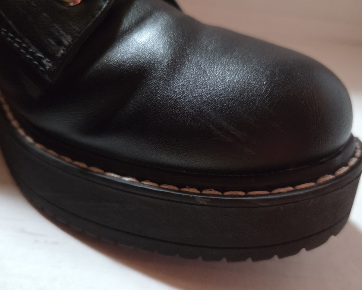 Madden NYC Black Combat Boots Womens Size 10 – Side Zip And Laceup – Preowned