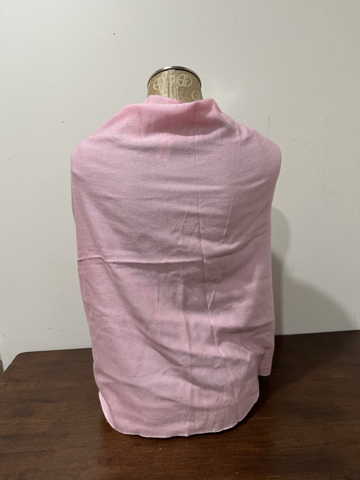Pashmina silk pink shawl scarf handmade in Nepal with tassels 27″ X 76″