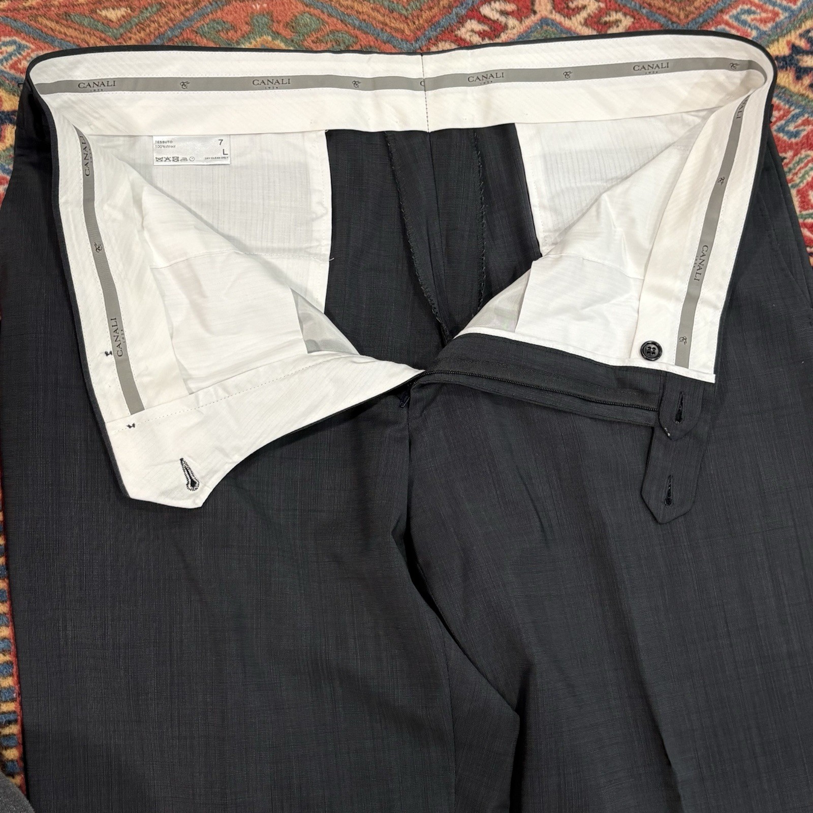 CANALI 1934 silver label recent suit US 46L EU 56L gray wool 38×32 L13280 EUC