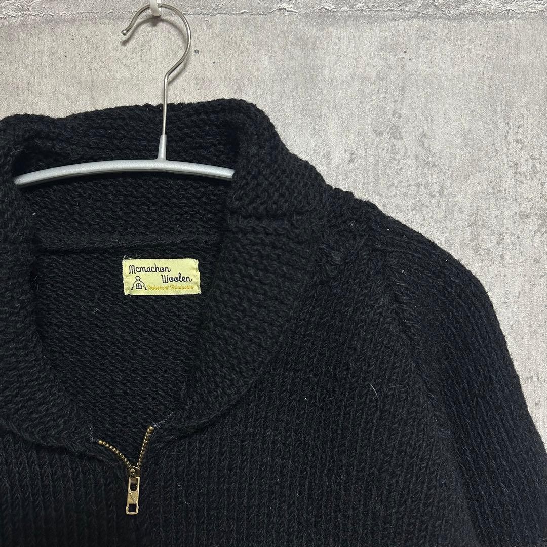 Macmahon Cowichan Knit Zip Up Handmade in Nepal Large Fit Used
