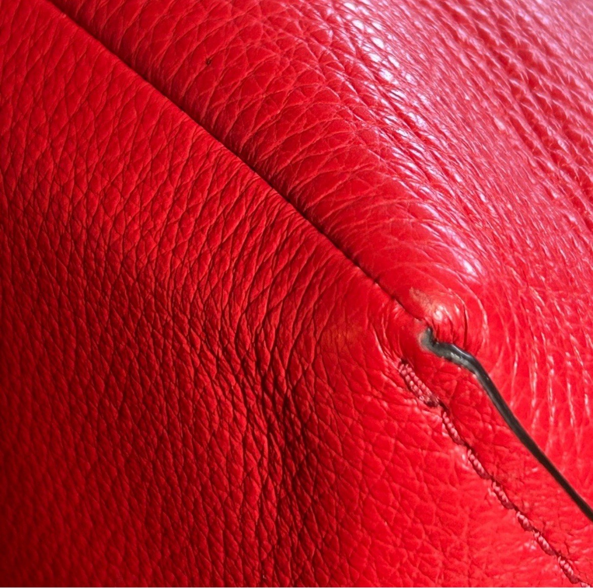 COACH Mini Abby Duffel Shoulder Crossbody Bag RED Pebble Leather