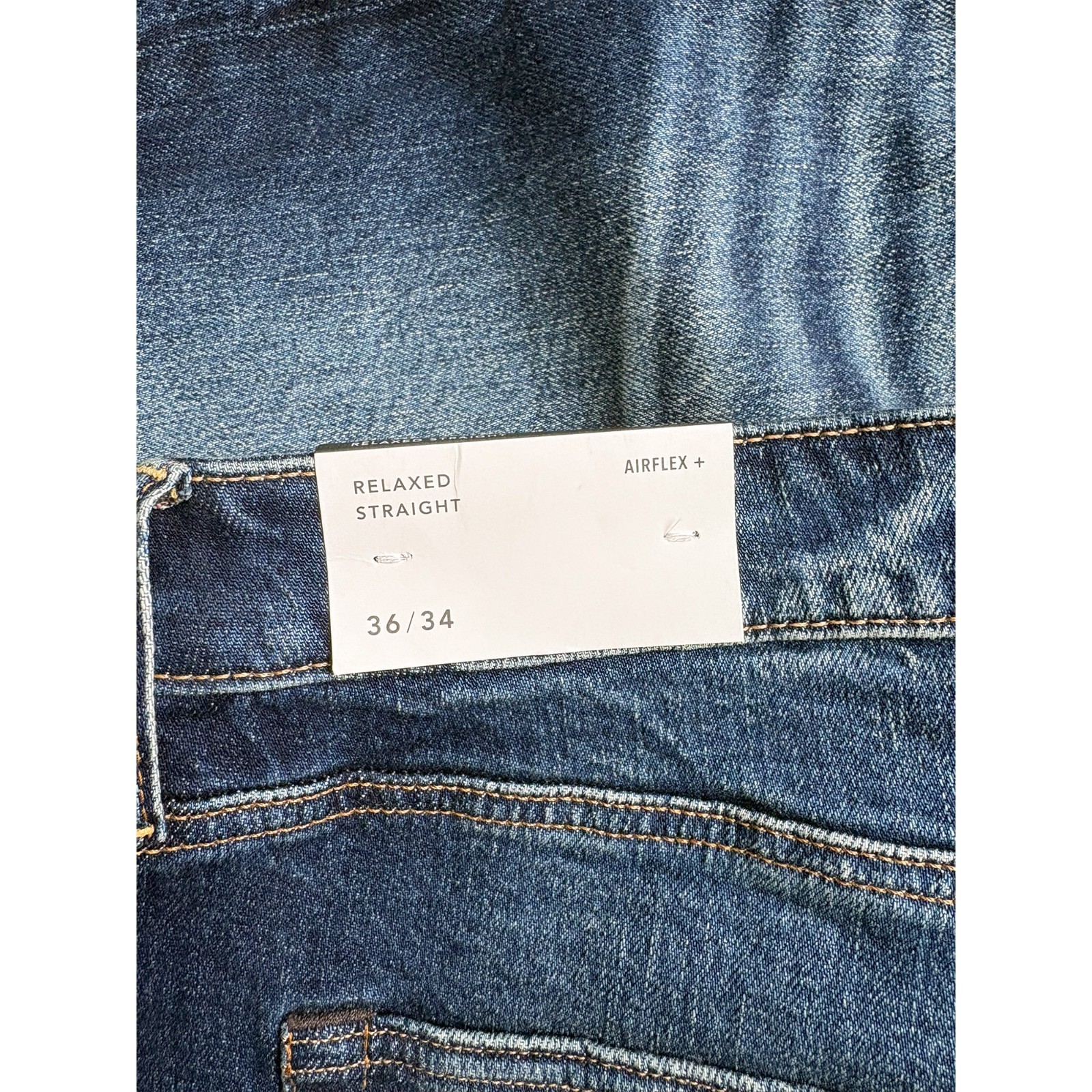 NWT American Eagle Jeans Mens Size 36×34 Deep Navy Airflex+ Relaxed Straight
