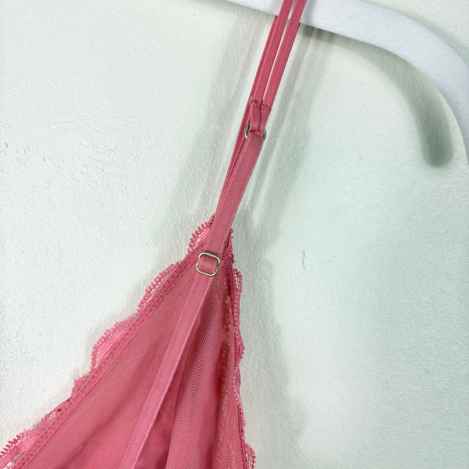 Madewell Unlined Wireless Stretch Lace Liana Longline Bralette in Pink