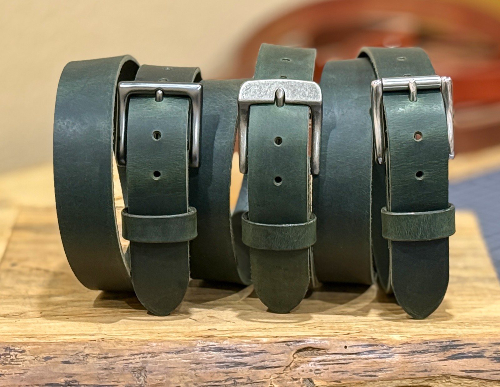 Full Grain Leather Belt 1.5″ Heavy Duty Buffalo Crazy Horse Work Belt USA