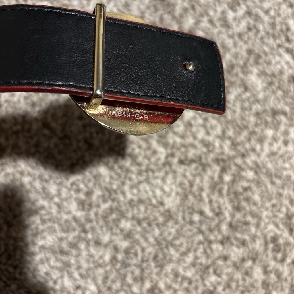 Vintage Red 1990s Versace Red Medusa Belt 45 Inches