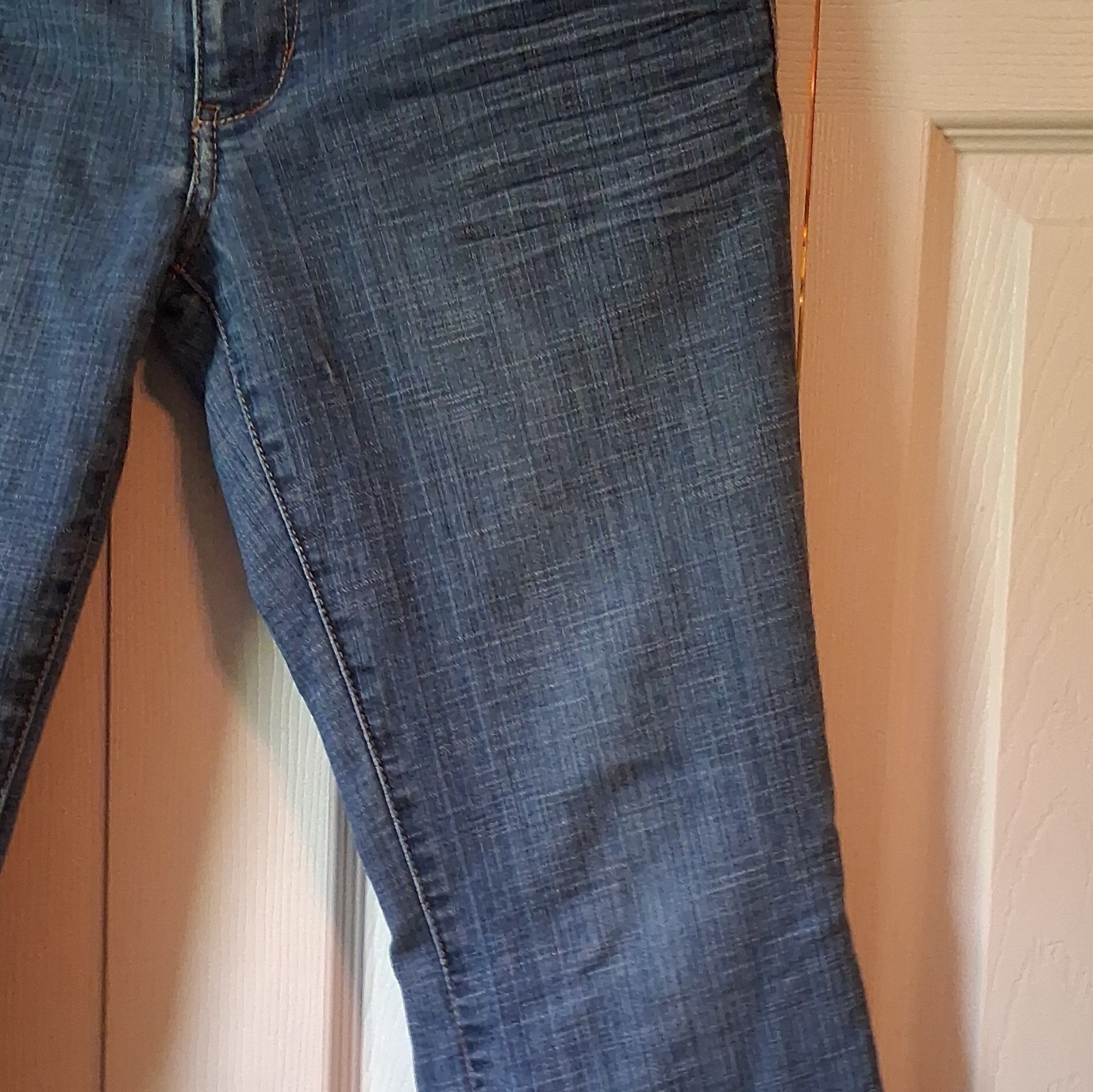 Seven7 Women’s Bootcut Blue Medium Wash Denim Jeans Cotton 5-Pocket Embroidered