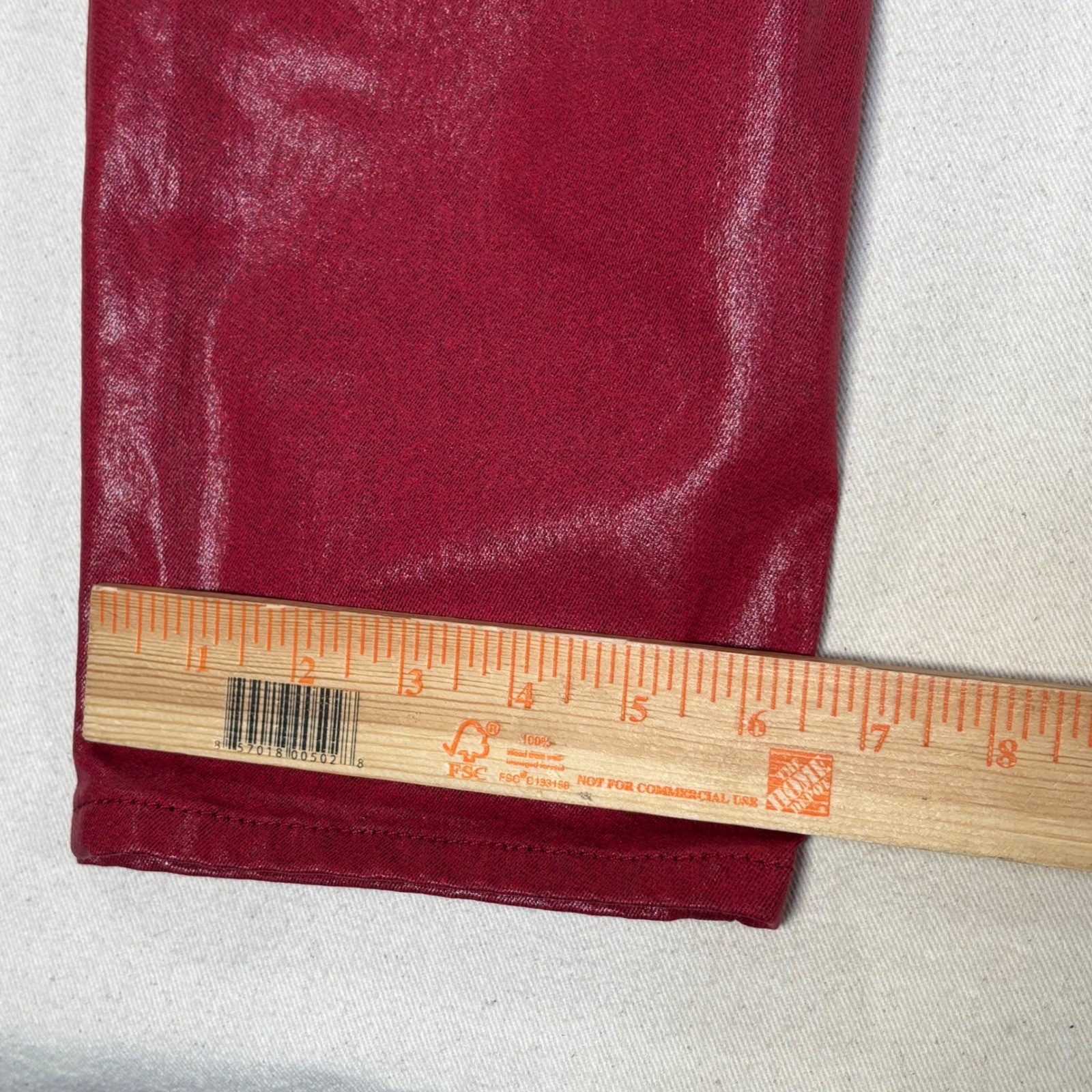 ASOS Curve Denim Red Faux Leather Pants High Rise Women Size US Size 18 NEW