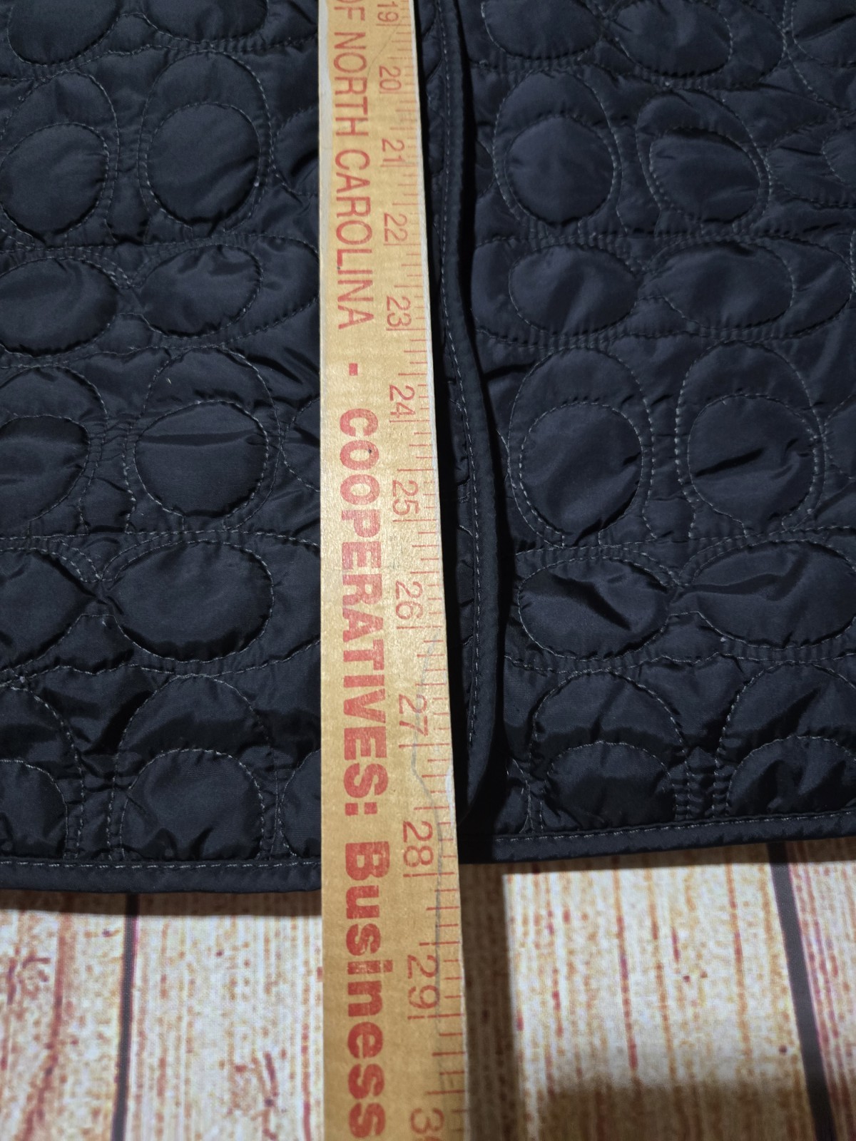 Coach Black & Pink Monogram C Logo Quilted Jacket Size XS Satin Pink Lining
