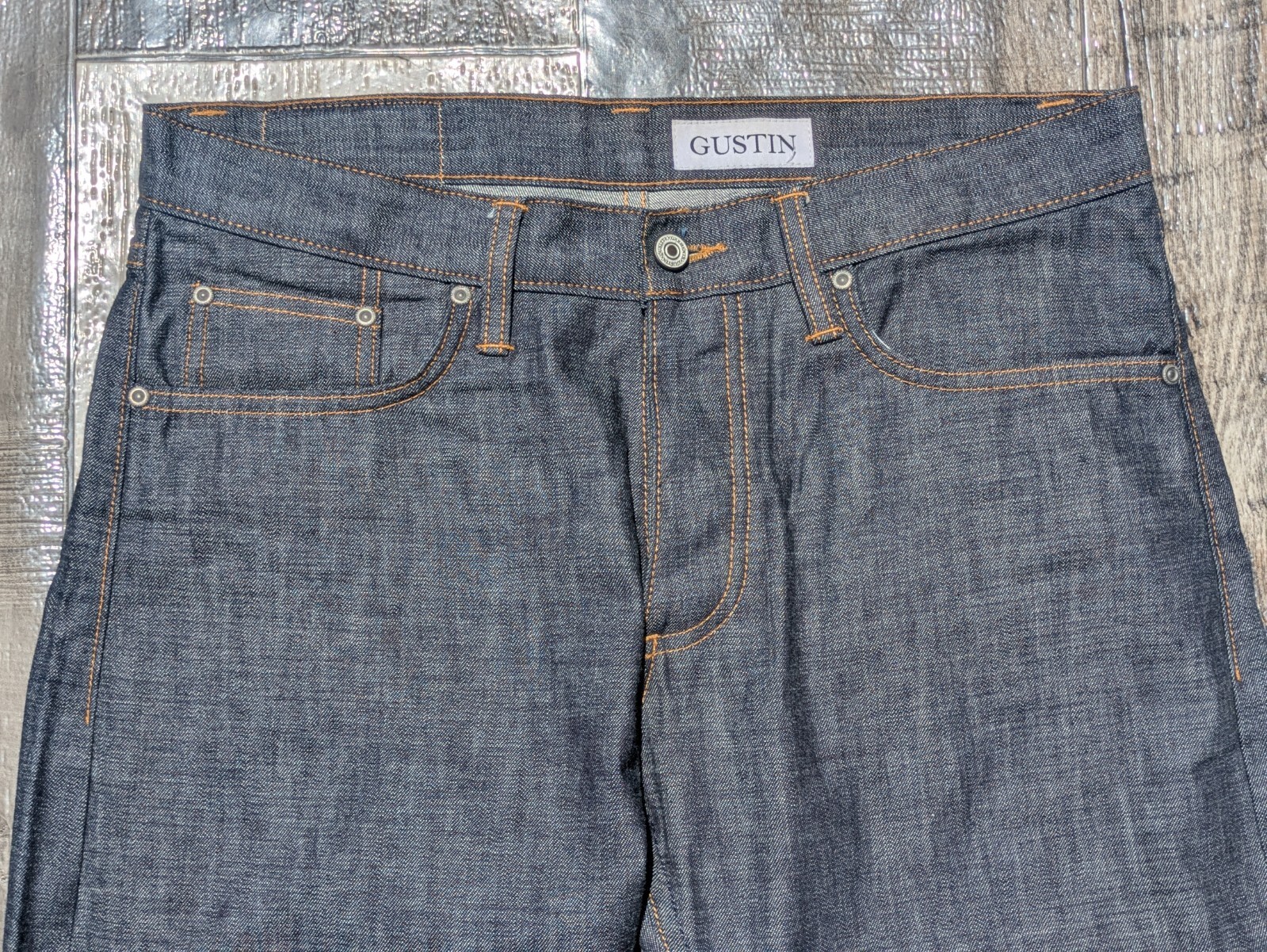 Mens Gustin #37 9oz Light Japan Selvedge Denim Cropped Slim Jeans 34×22.75 Raw