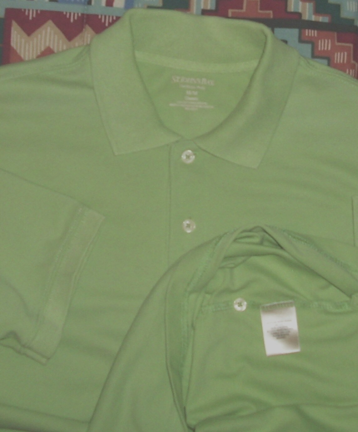 St John’s Bay “Heritage Polo” Men’s SS Knit Shirt Sz Med.,100% Cotton, Lt. Green