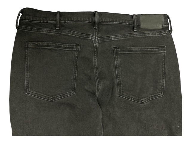 Mutual Weave 38×30 Jeans Black Rince Abrasion Slim at Hip Thigh Sits Below Waist