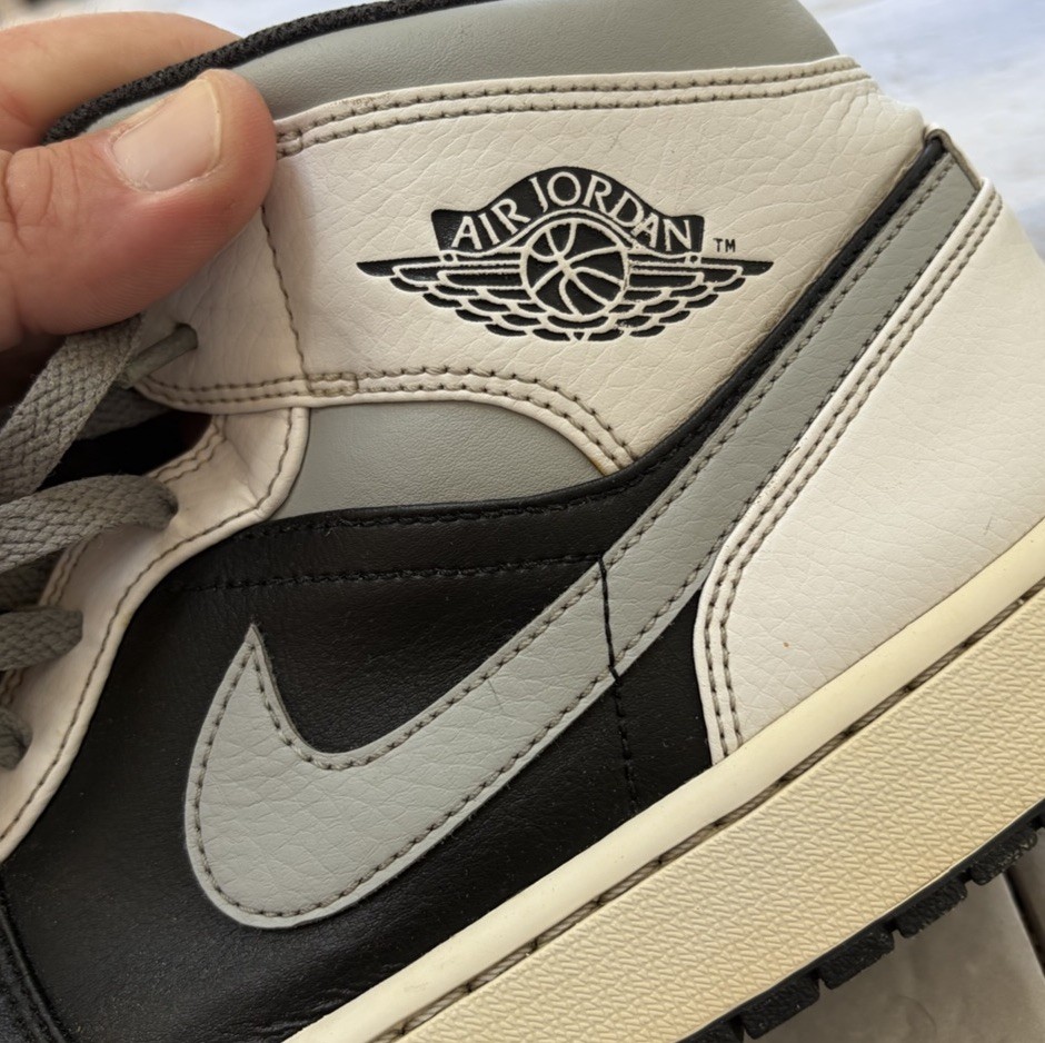 Jordan Air Jordan 1 Mid Smoke Grey Black & White Size 12 U.S. Eur 46 Read Desc.