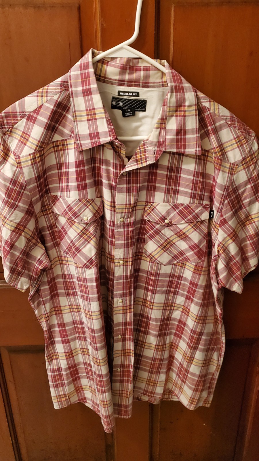 Vtg Oakley Double Snap Pocket Button Down Short Sleeve Plaid Men’s Sz 2xl