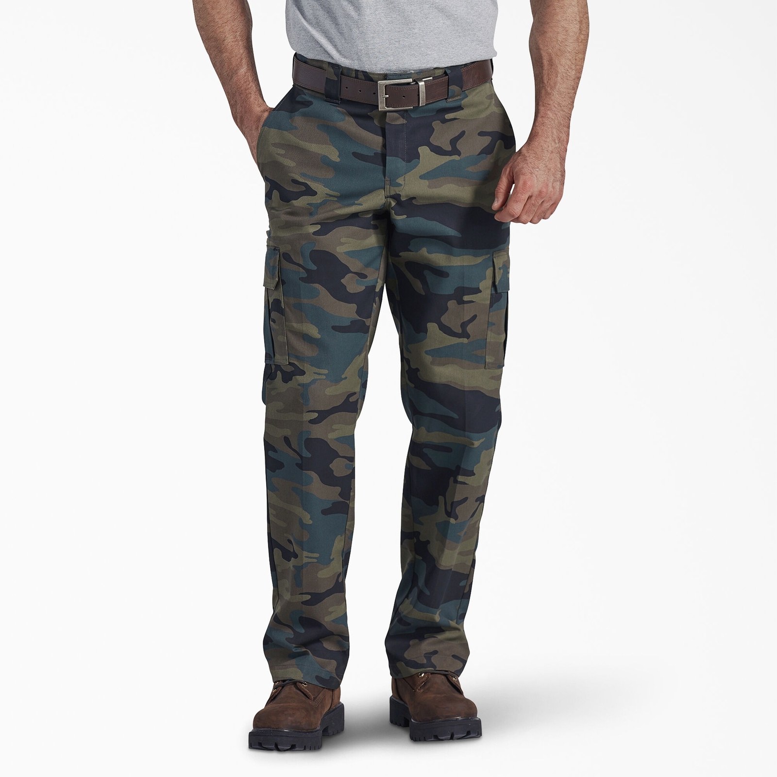 Dickies Mens Flex WP595 Regular Fit Straight Leg Work Uniform Pocket Cargo Pants