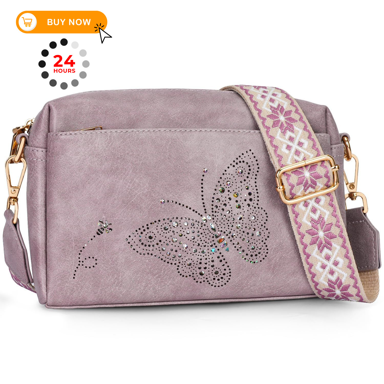 KITEVIUN Crossbody Bags for Women, Vegan 9.3 x 3.3 x 6.5 inches, 04-purple
