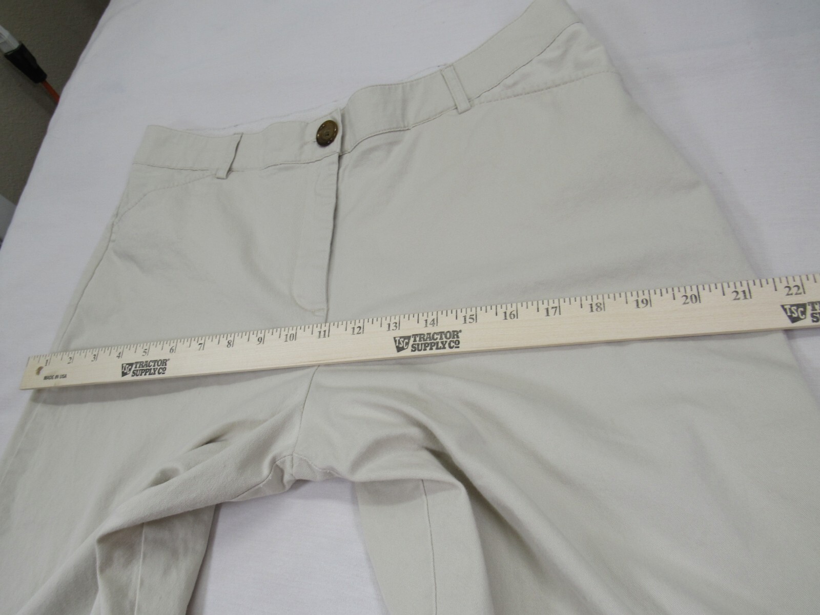 Kim Rogers Womens Pants 14 [ 34W 20L ] Beige Crop Straight 4 Pockets Stretch