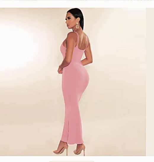 Womens Maxi Sundress Solid Long Form Fitting Full Length Bodycon