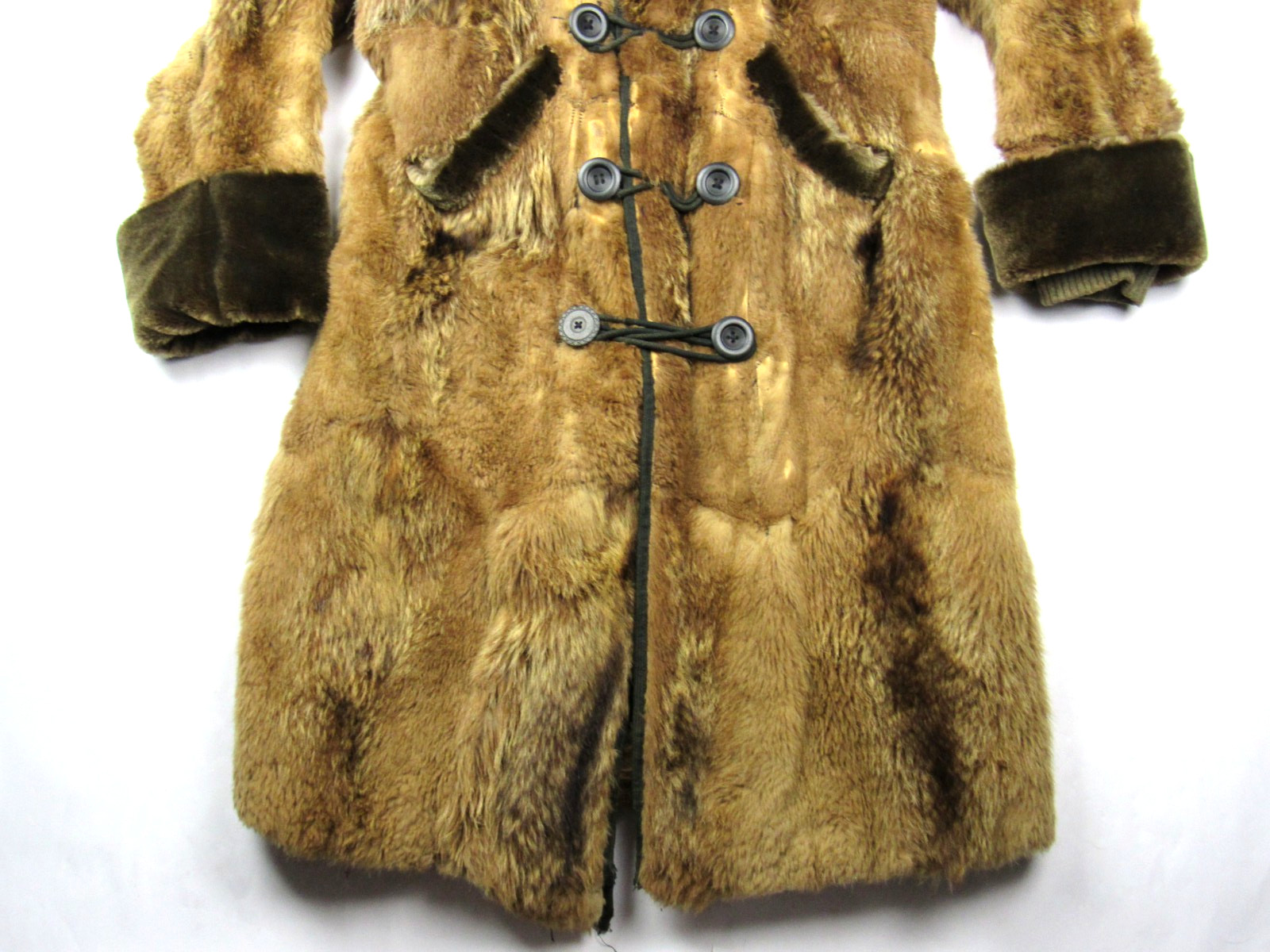 Antique 1800s / 1900s Long Frontier Fur Trapper Mountain Man Grizzly Coat Vtg