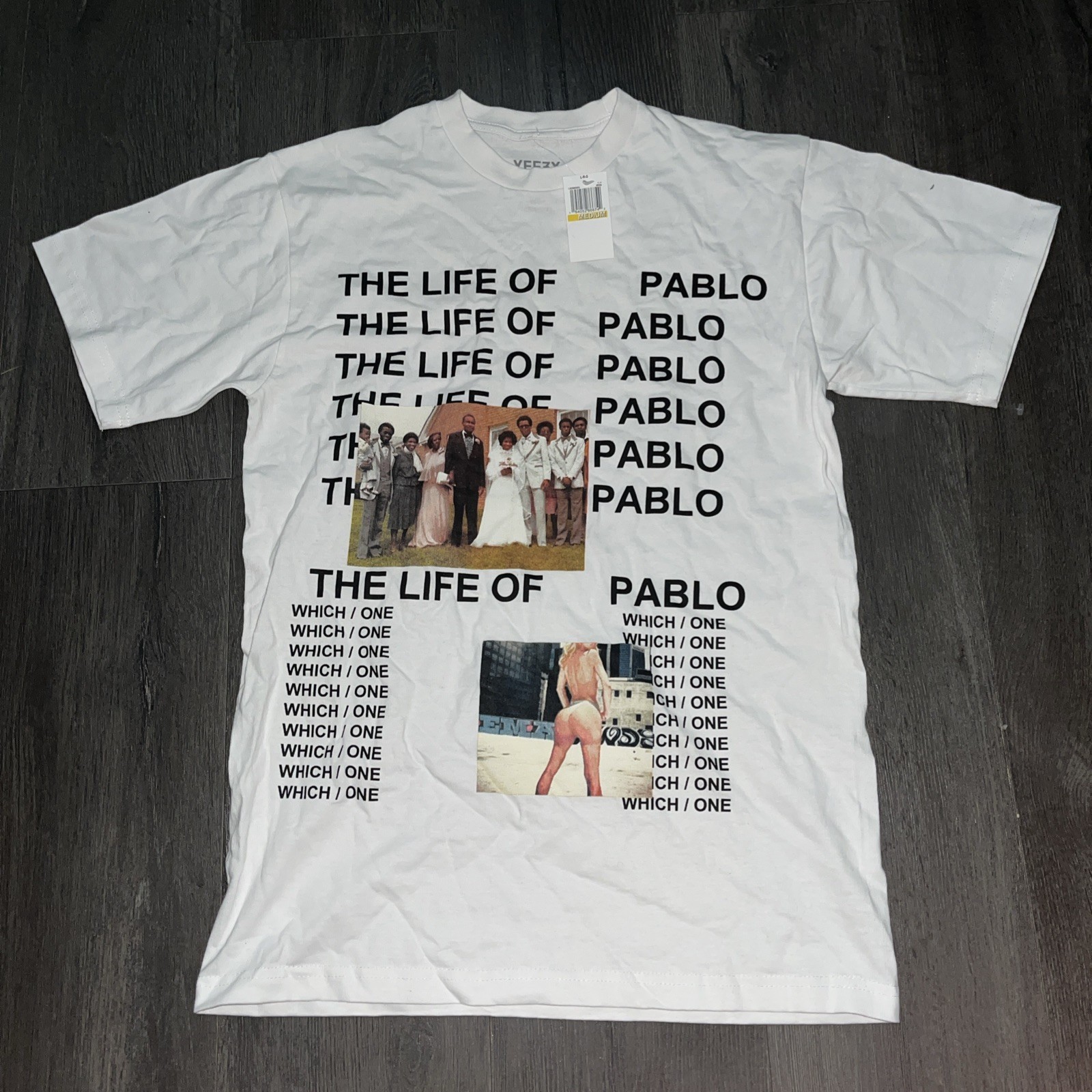 Kanye West Yeezy Mens Medium The Life of Pablo Album Rap Graphic Shirt White NEW