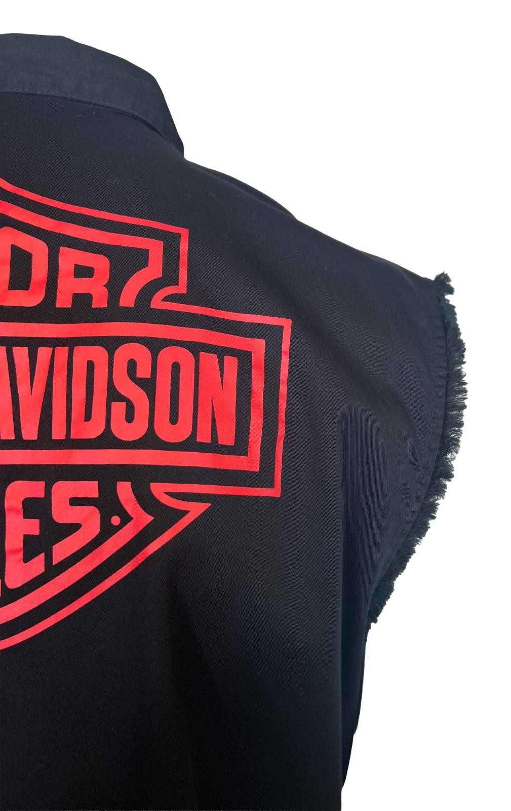 Harley-Davidson Men’s Black Vest Logo Patch Sleeveless Shirt (S67)