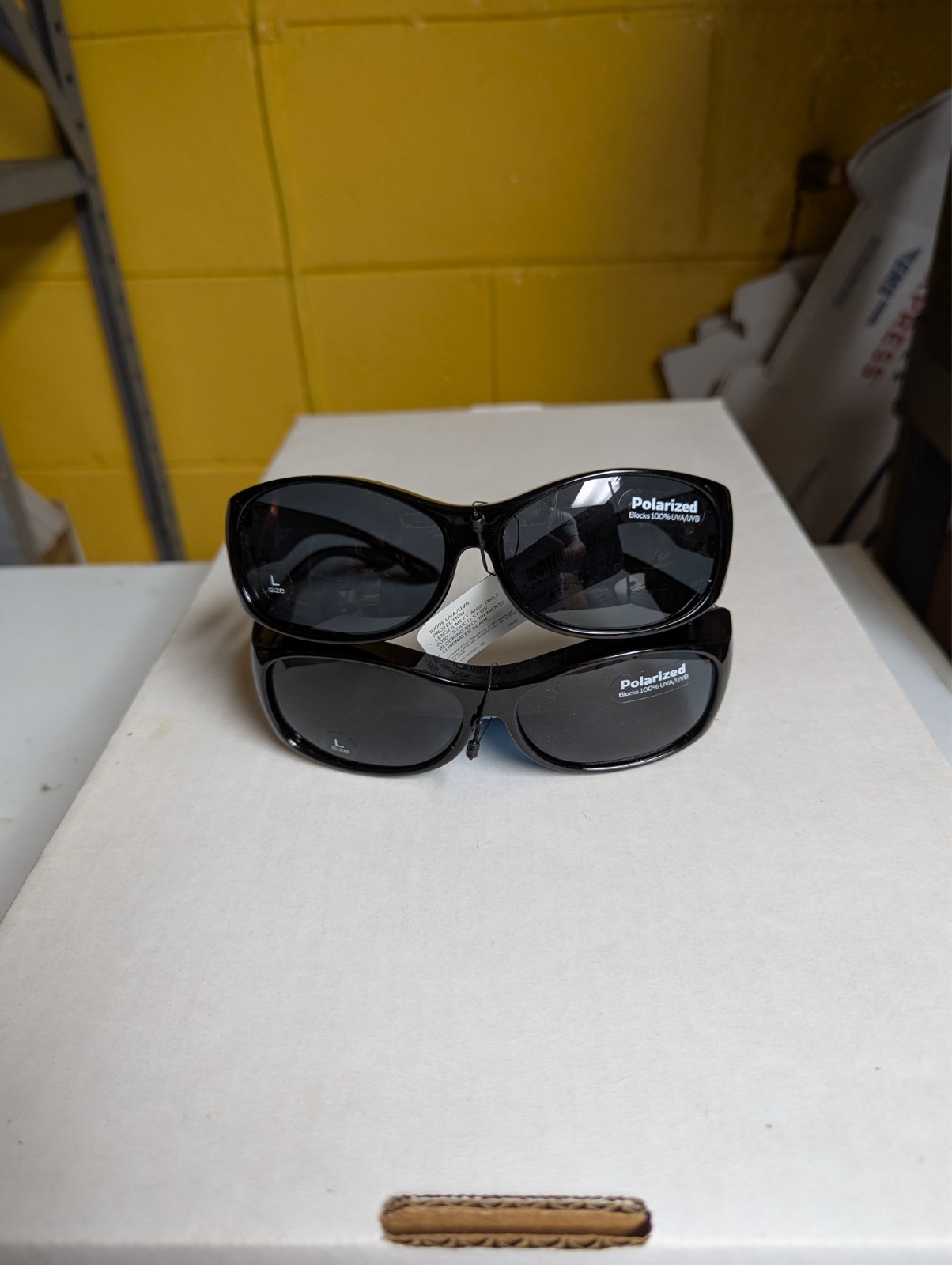 2 Pair FOSTER GRANT SOLAR SHIELD POLARIZED FIT OVER SUNGLASSES SIZE LG
