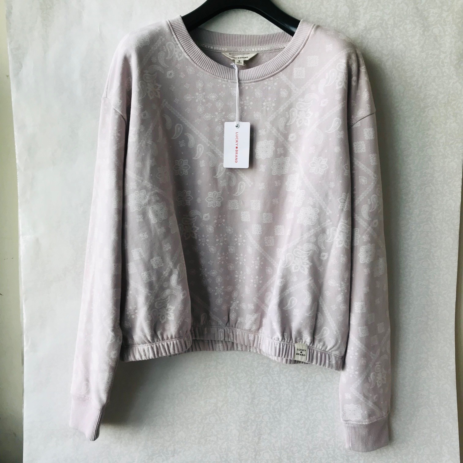 Lucky Brand Long Sleeve Round Neck 60% Cotton Size : M MSRP $79.50