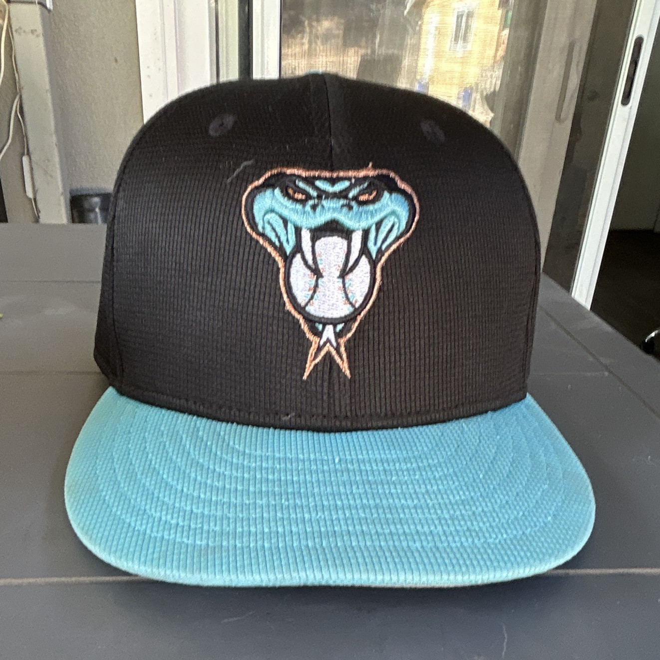 Black/Blue diamondbacks Hat Snake Logo Unisex Adults Size 7 1/8