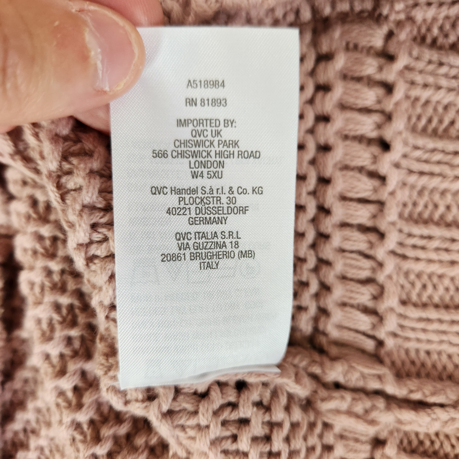 Encore by Idina Menzel Mixed Stitch V-Neck Sweater Dusty Pink X-Small Open Knit