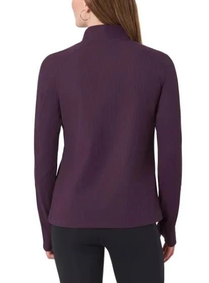 Mondetta Women’s Active Ribbed 1/2 Zip Top, Purple, Size XL