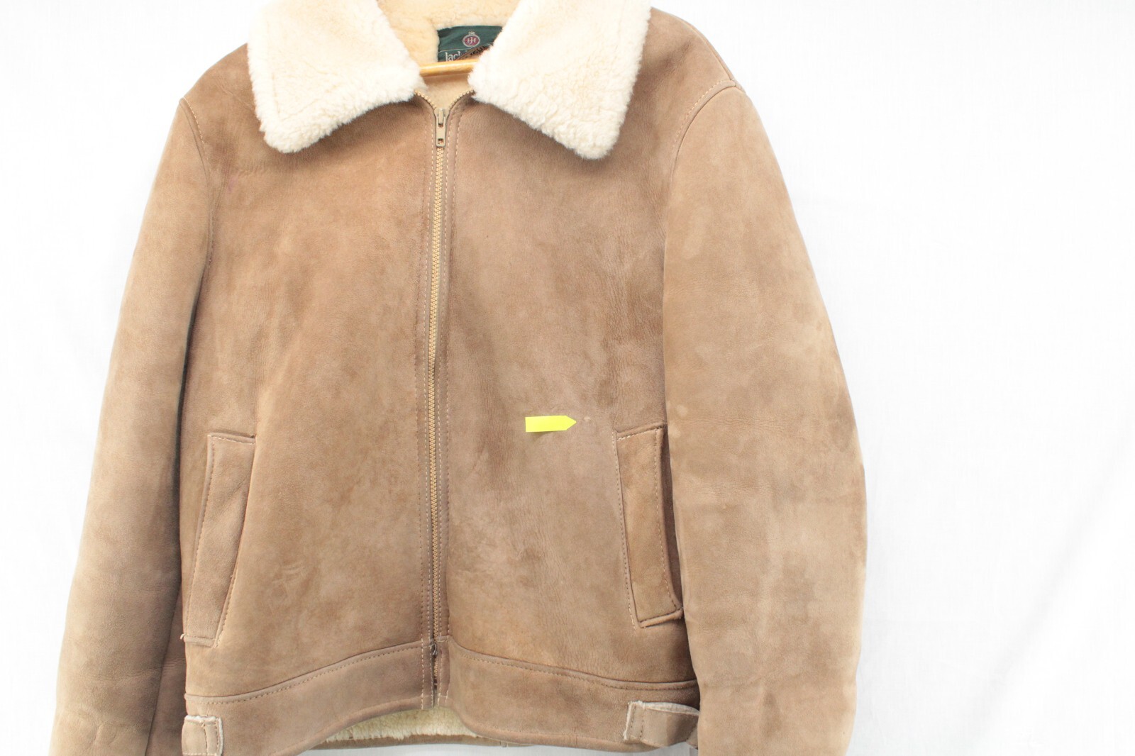 VTG Sheepskin Shearling Suede Coat Jack Henry Yellowstone Cabincore Men L 42 Tan
