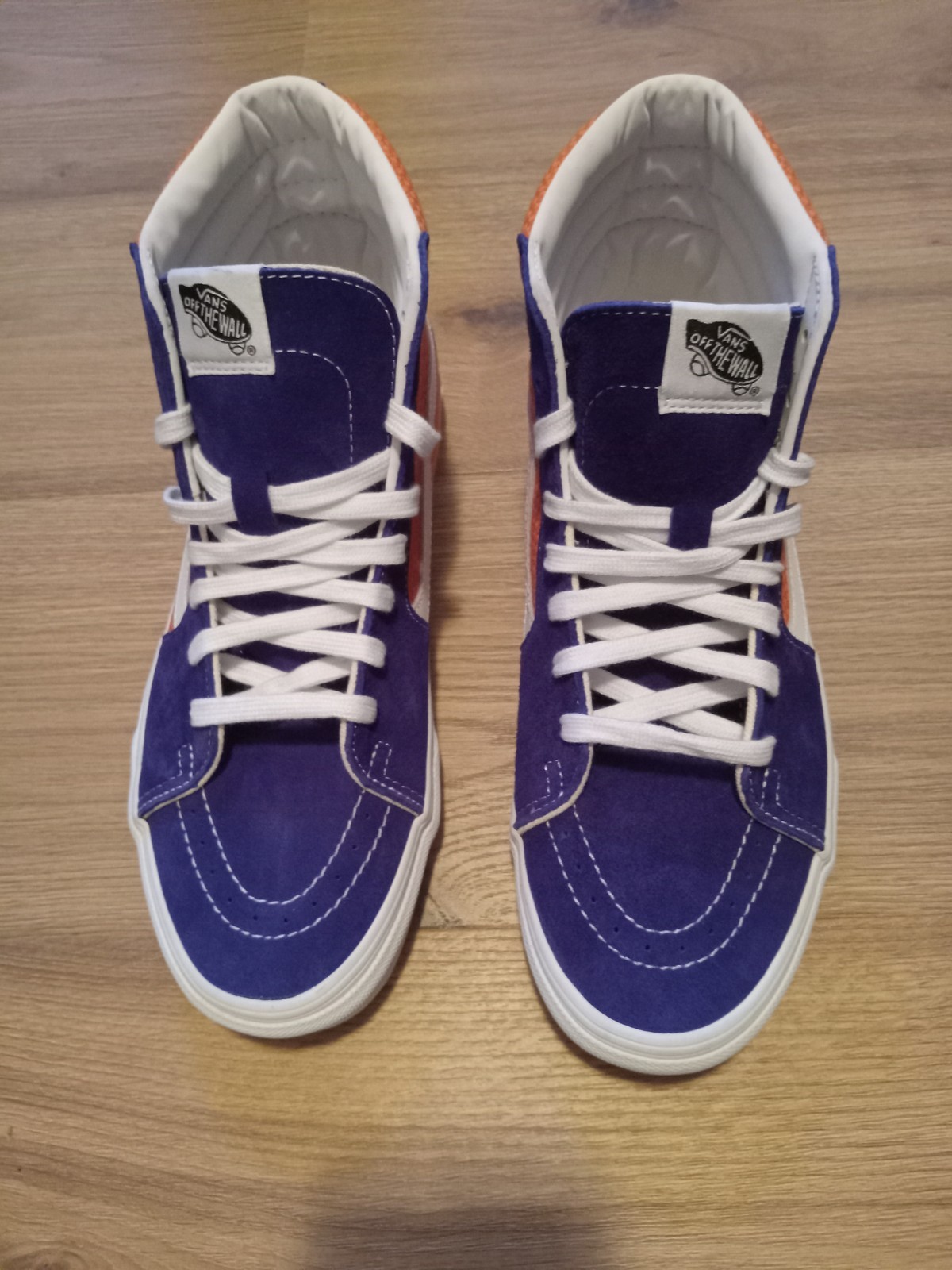 Vans Men Shoes Sk8 Hi Pro Blue Orange White Suede Canvas M10