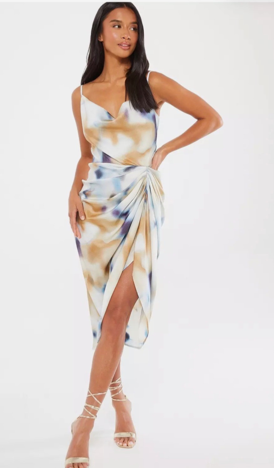 Quiz sz 12 Blue Marble Dress Wedding Party.Cocktails Stunning BNWT