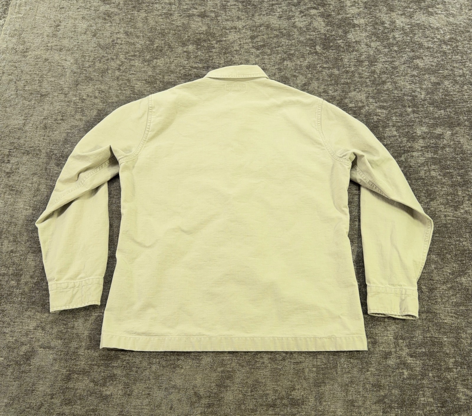 J.Crew Wallace & Barnes Shirt Jacket Men Medium Beige Military Work Chore Canvas