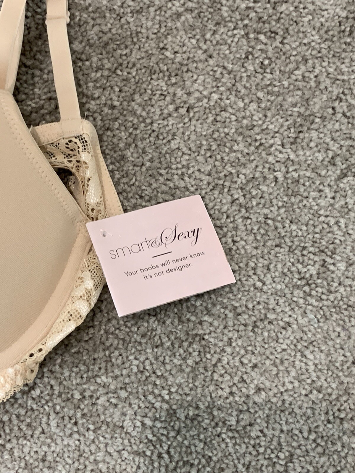 Smart & Sexy Push Up Bra Womens Size 34C Color Beige Add up to 2 Cup Sizes NWT