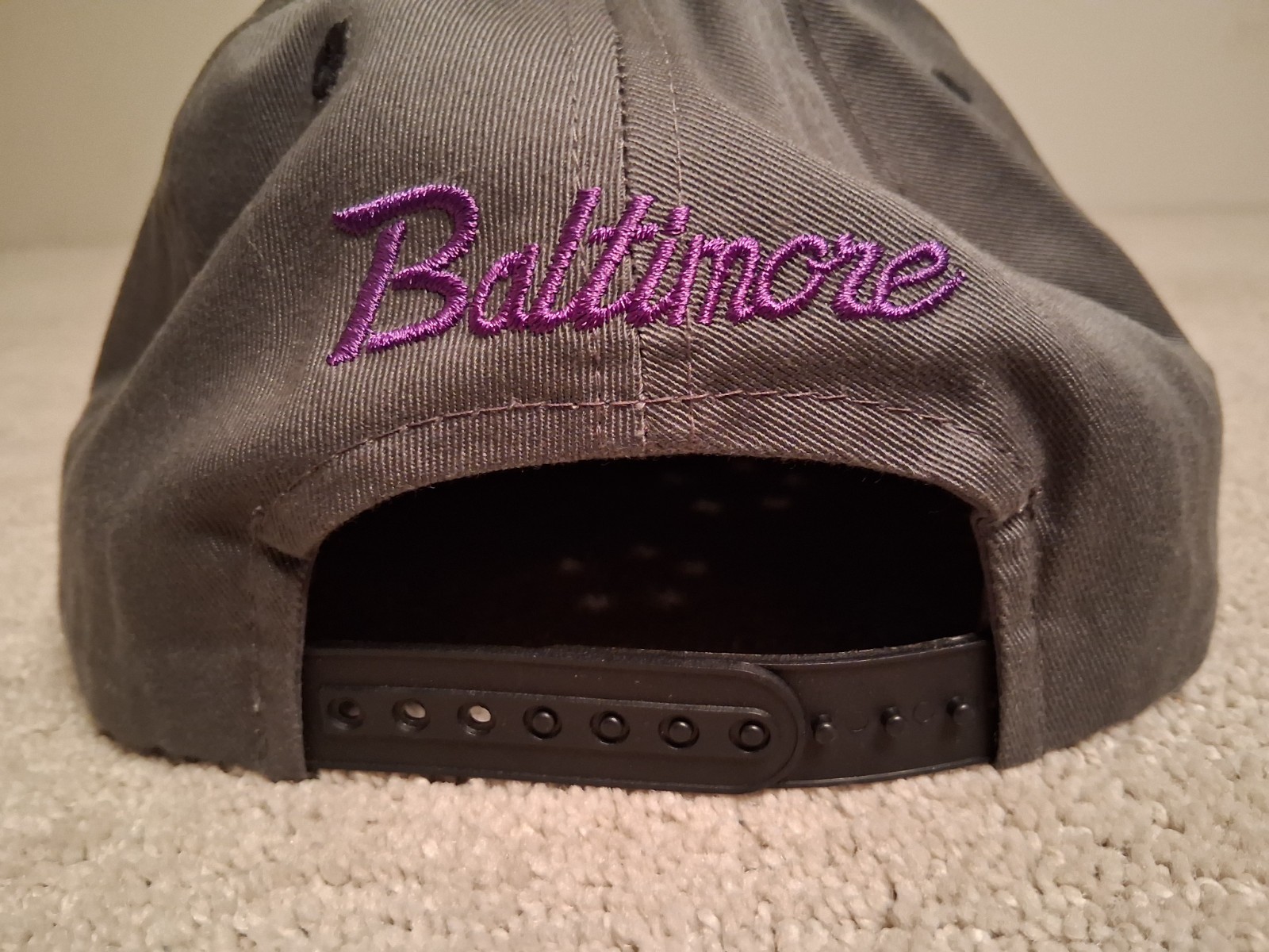 KBETHOS Premium Headwear Snapback Mens Hat “Baltimore” Gray Black Cotton