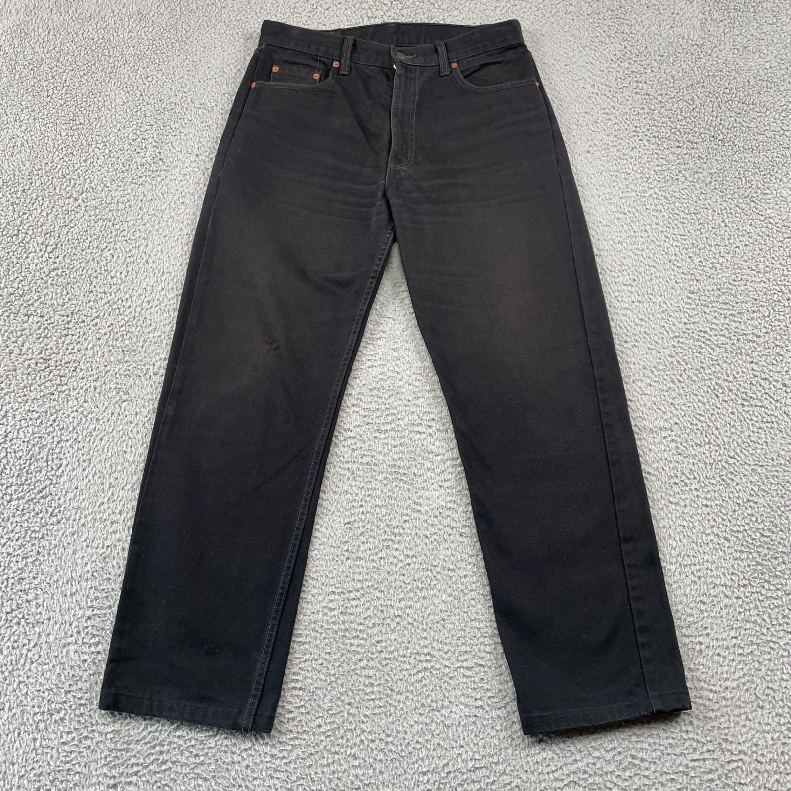 Levi’s 615 Jeans Mens 33×34 Black Orange Tab Straight Leg Denim Vintage 16112