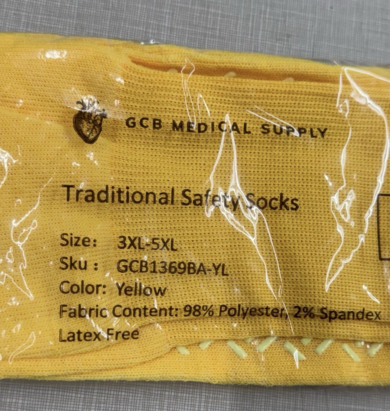 NonSlip Safety Socks Double Sided Tread Hospital Grip Slippers Soft 3XL-5XL- 6PK