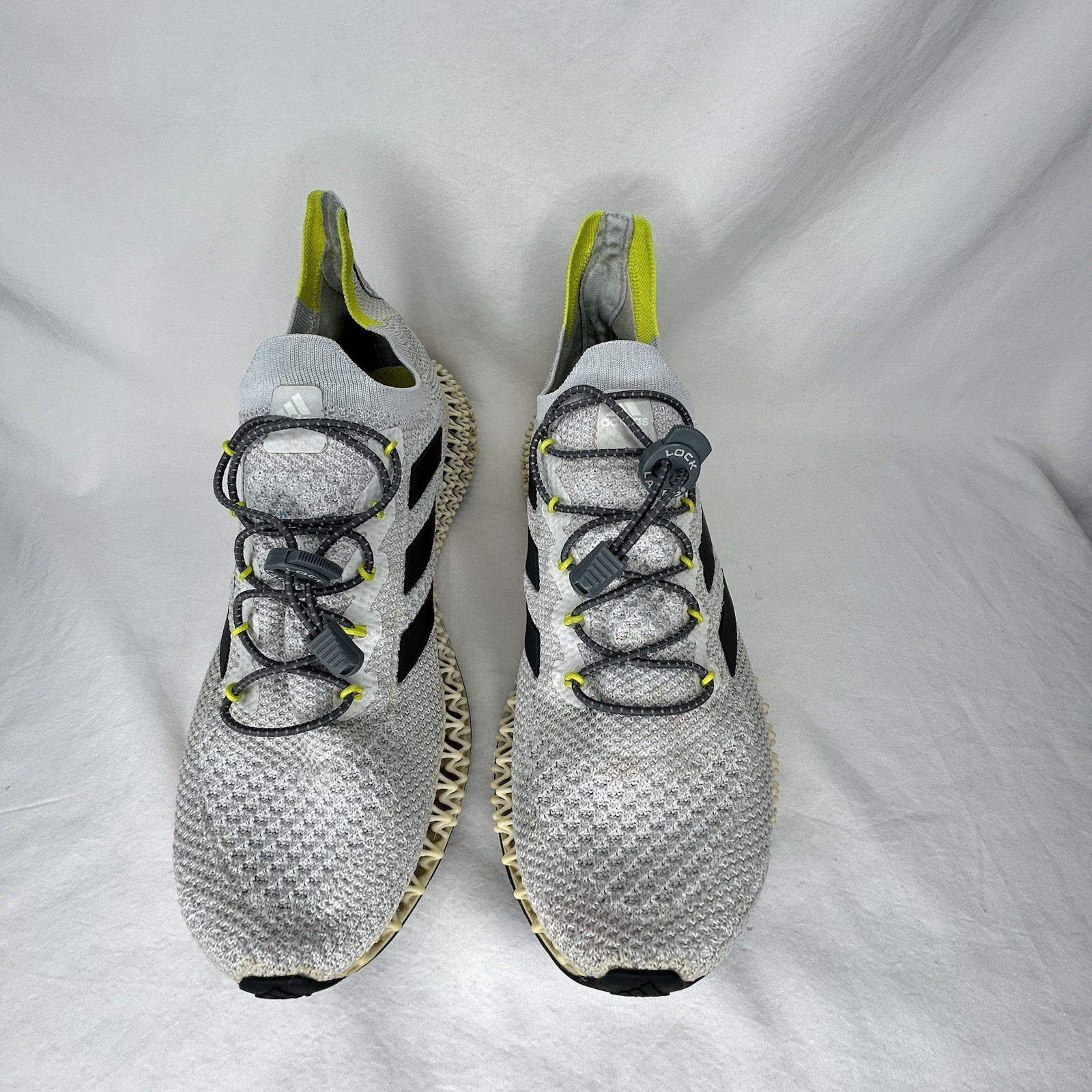Adidas 4D Fwd Men’s Halo Silver/Cloud White/Acid Yellow GY4933 Shoes Size 10.5