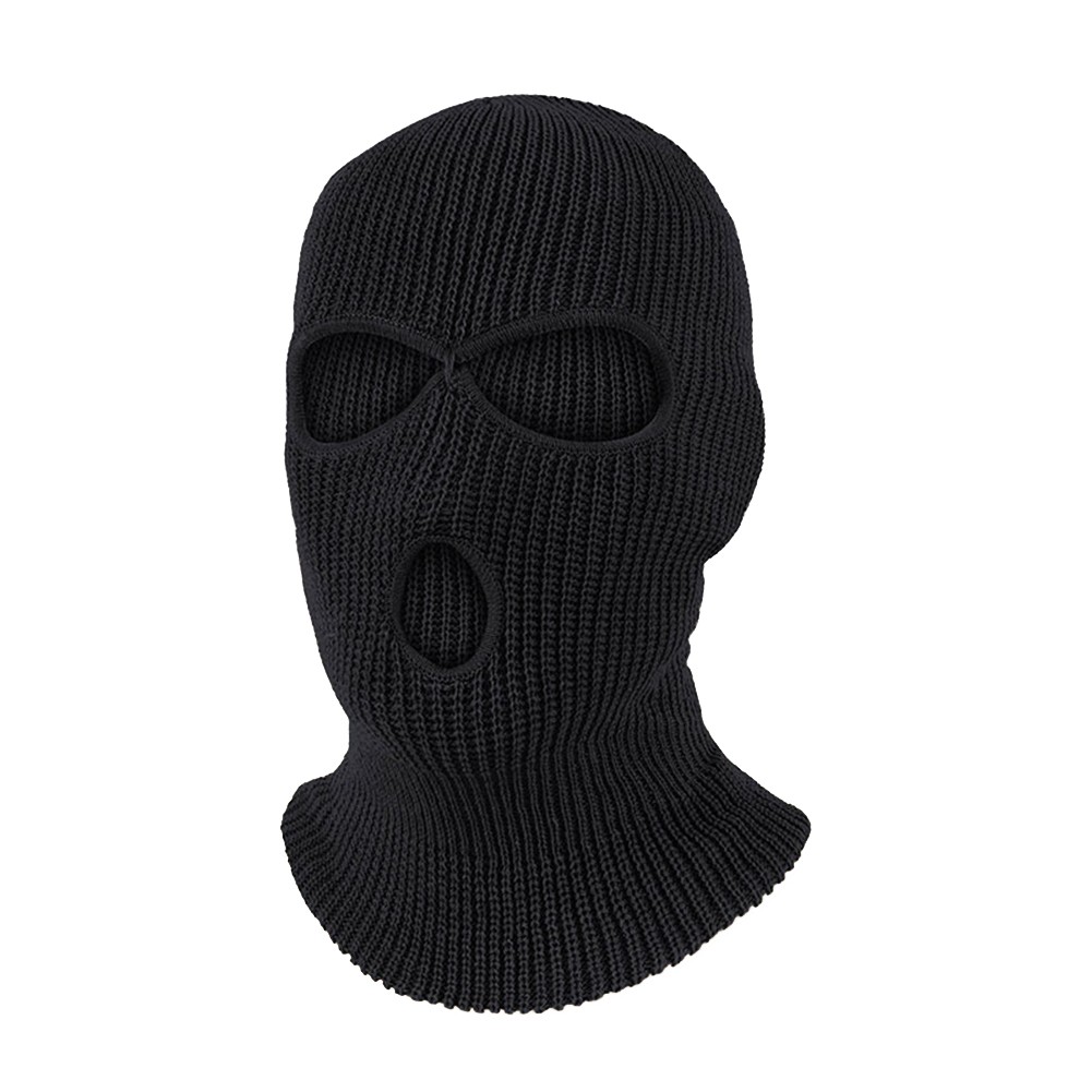 Winter Ski Mask 3 Hole Knitted Skull Balaclava Beanie Hat Men Outdoor Sports Cap