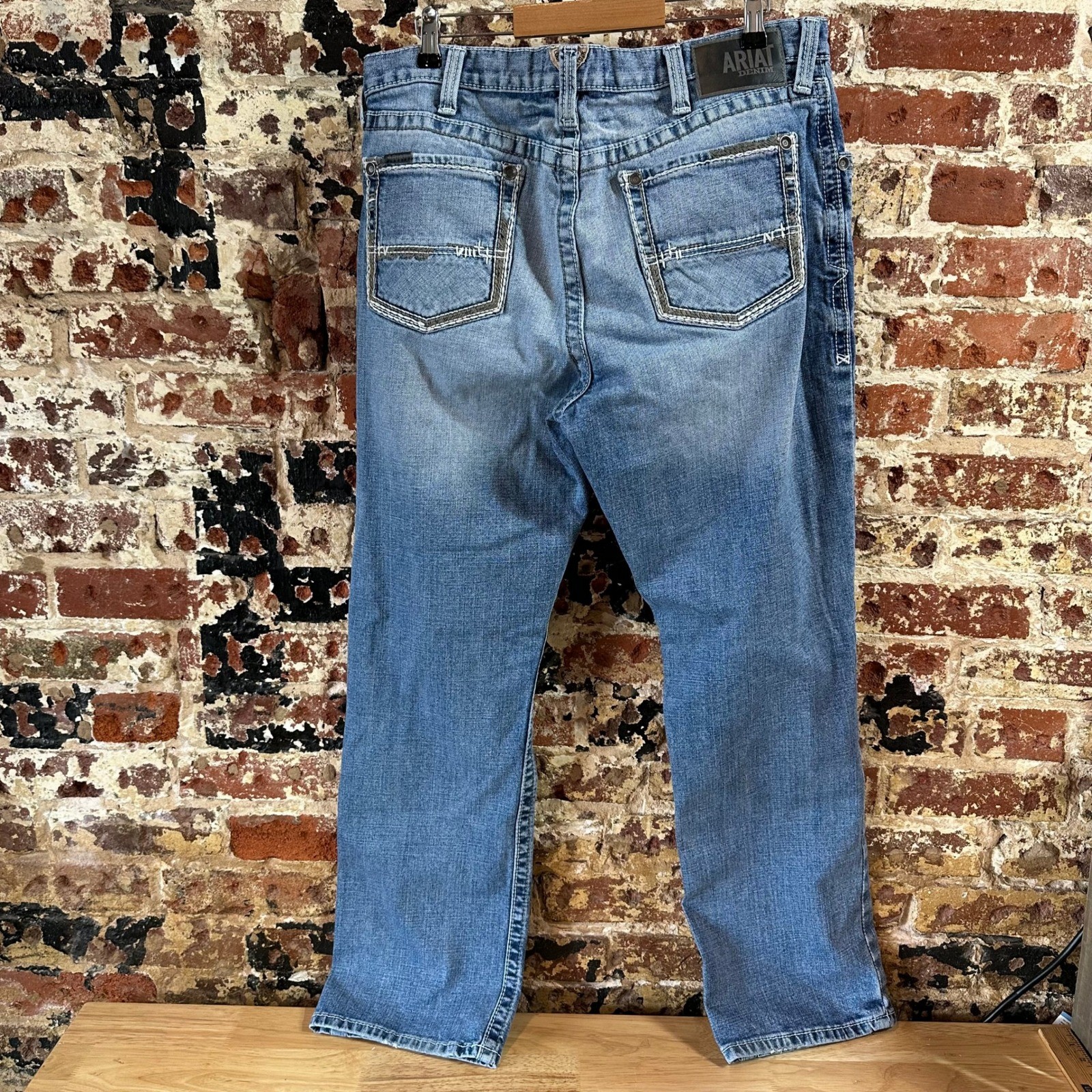 Ariat M2 Traditional Relaxed Fit Bootcut Blue Jeans Western Workwear Mens 36×32