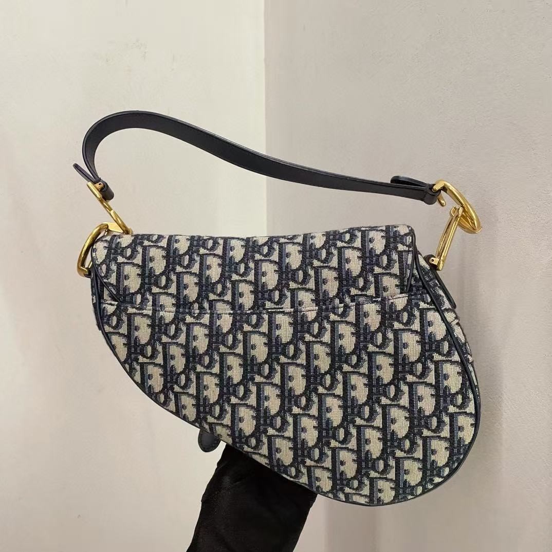 Dior Saddle Medium Oblique Canvas Gold HW CD Clasp Bag