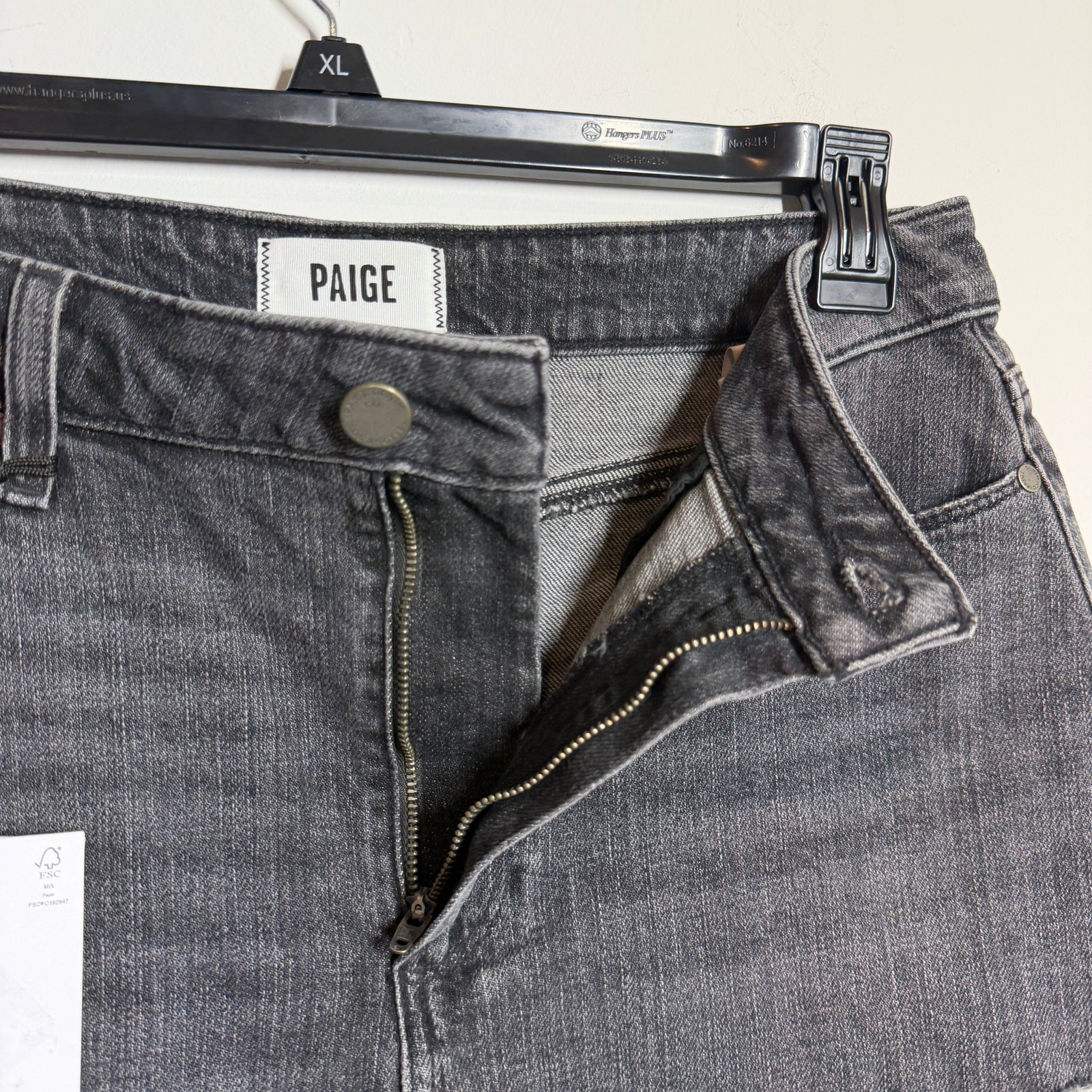PAIGE Margot High-Rise Distressed Denim Shorts black size 30 NWT raw hem cutoffs