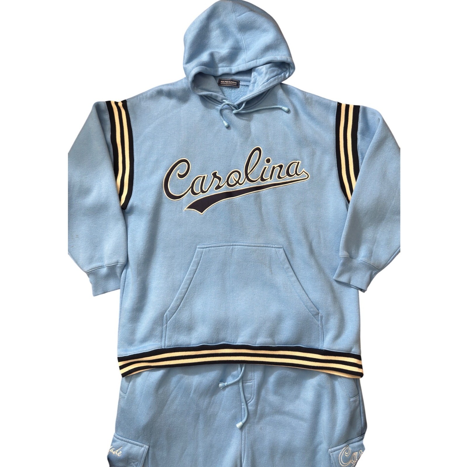 Renegade North Carolina Blue Hoodie and Cargo Jogger Tracksuit Set Mens XL bb20