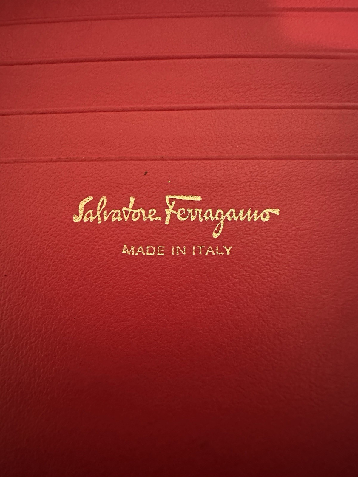 Salvatore Ferragamo Women’s Bifold Wallet, Red Solid, Studded Logo, Gold Tone